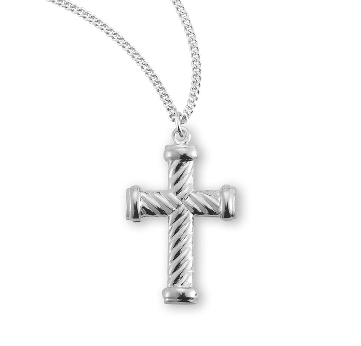 Twist Design Sterling Silver Cross - S178518