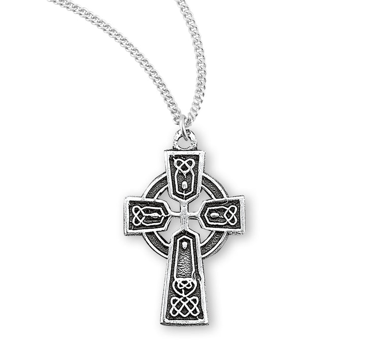 Sterling Silver Irish Celtic cross Pendant - S178818