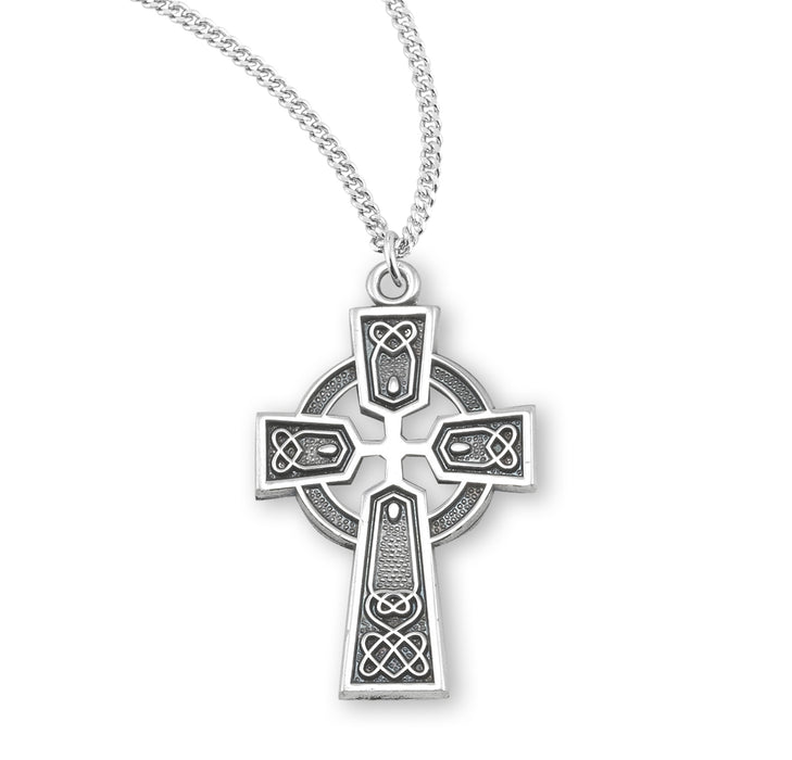 Sterling Silver Irish Celtic cross Pendant - S179018