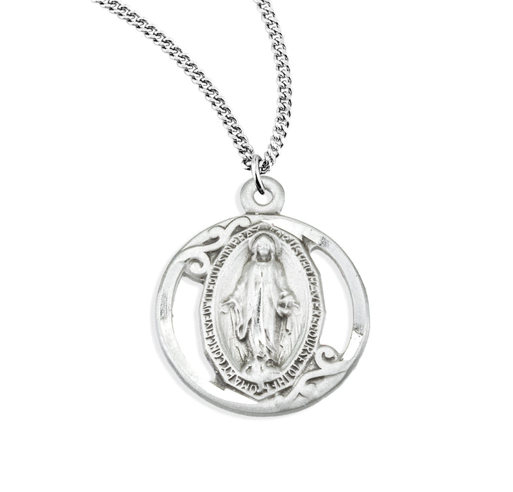 Sterling Silver Oval Miraculous Medal - S214518