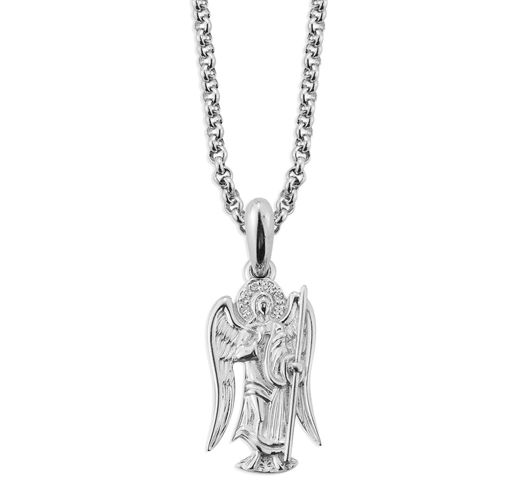 Sterling Silver St. Michael Angel Pendant - S240318