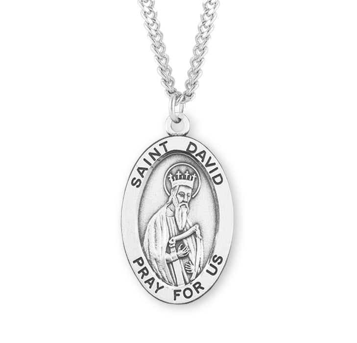 Patron Saint David Oval Sterling Silver Medal - S254024