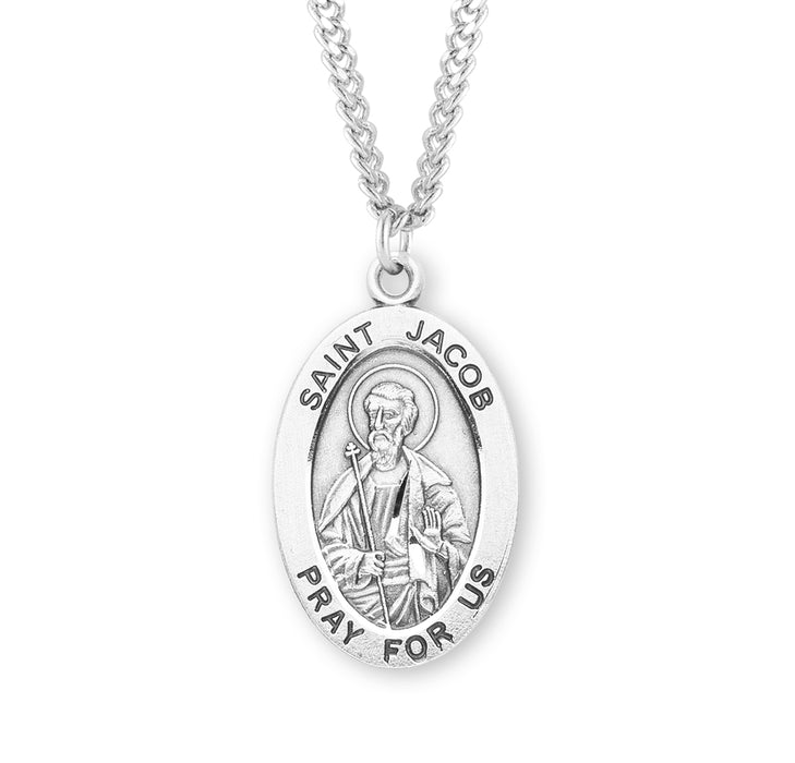 Patron Saint Jacob Oval Sterling Silver Medal - S257124