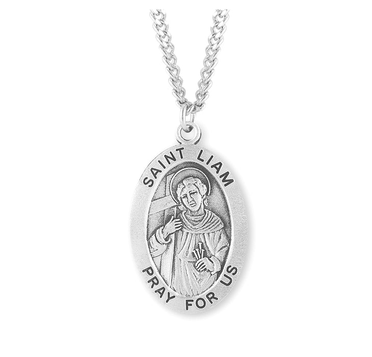 Patron Saint Liam Oval Sterling Silver Medal - S260624