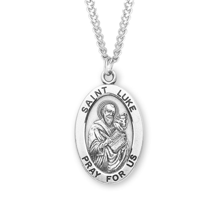 Patron Saint Luke Oval Sterling Silver Medal - S261124