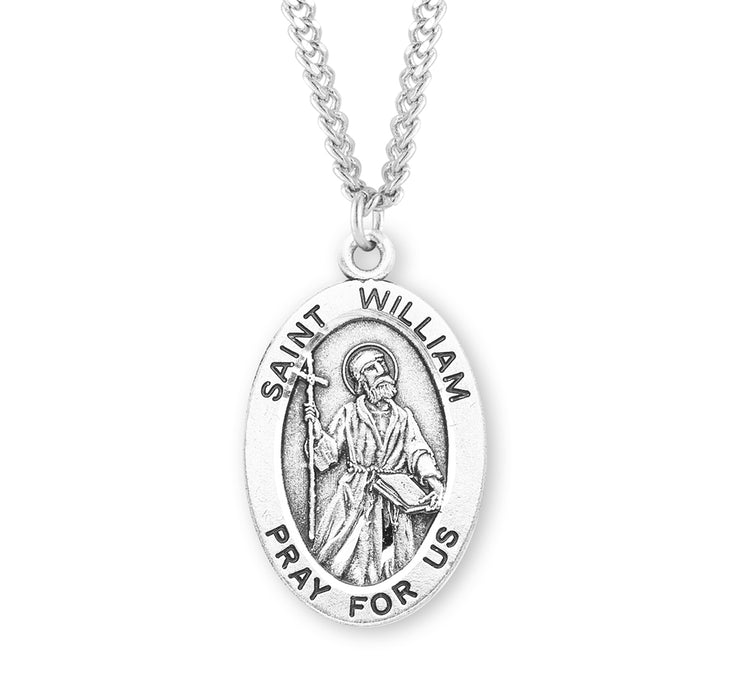 Patron Saint William Oval Sterling Silver Medal - S266324