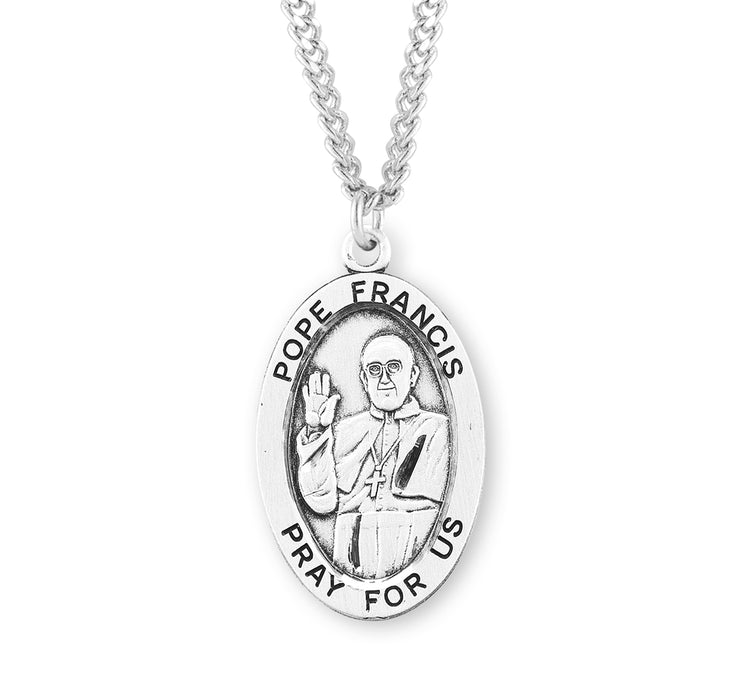 Pope Francis Oval Sterling Silver Medal - S266824