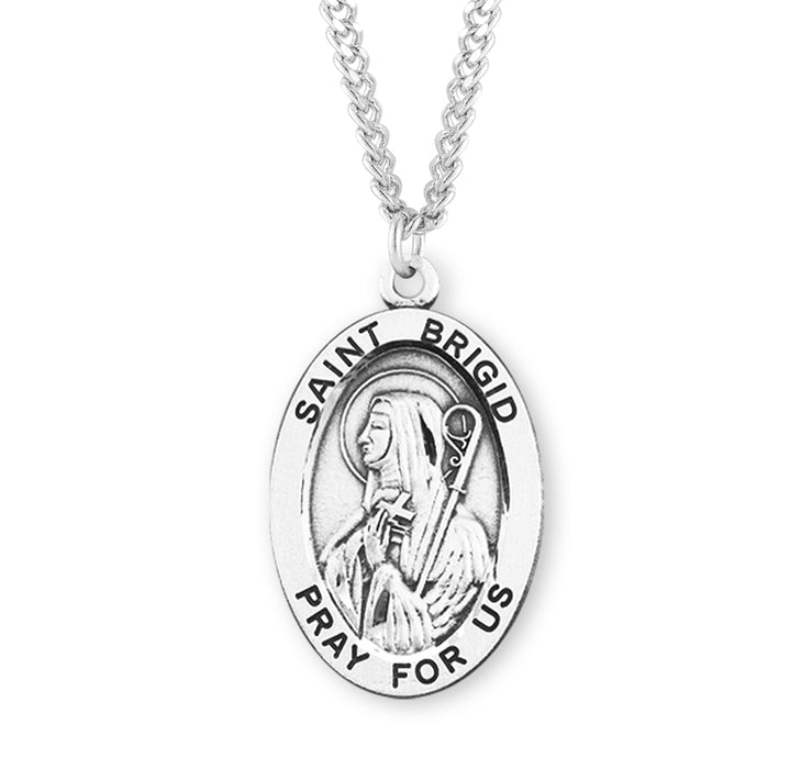 Patron Saint Brigid Oval Sterling Silver Medal - S271324