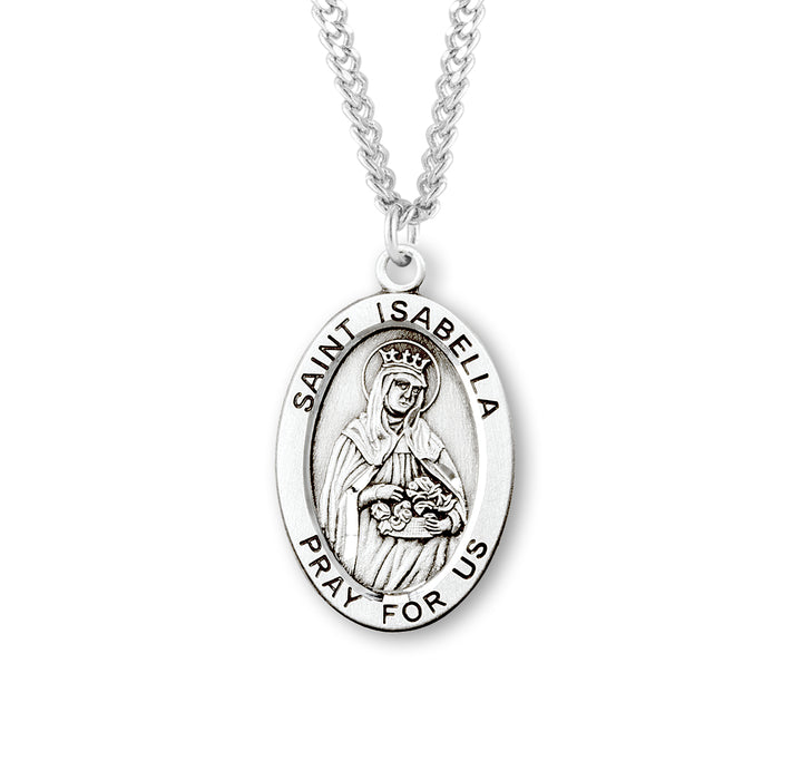 Patron Saint Isabella Oval Sterling Silver Medal - S274424