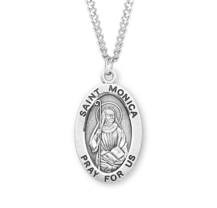 Patron Saint Monica Oval Sterling Silver Medal - S276724