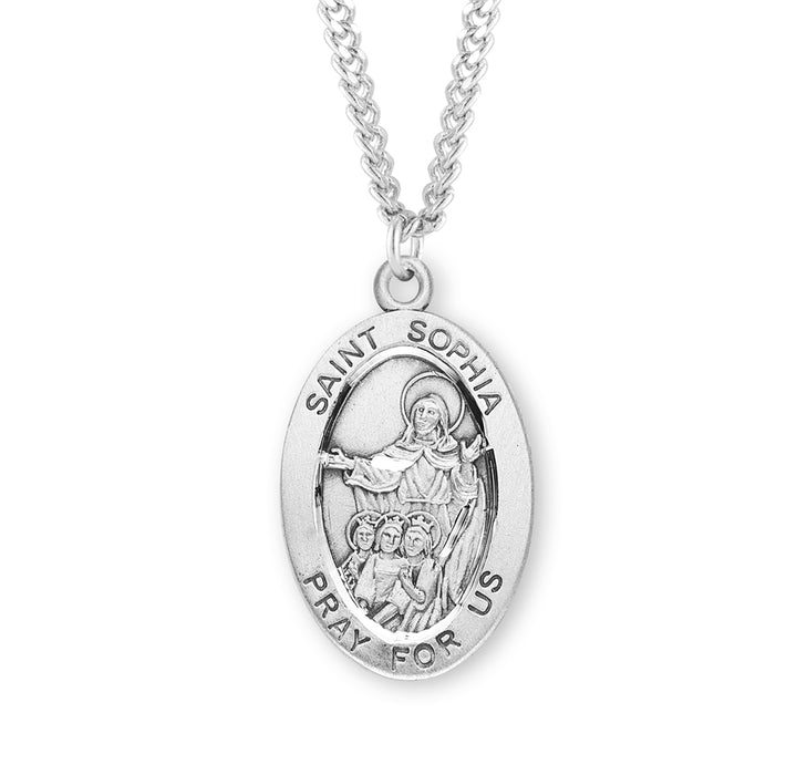 Patron Saint Sophia Oval Sterling Silver Medal - S278524