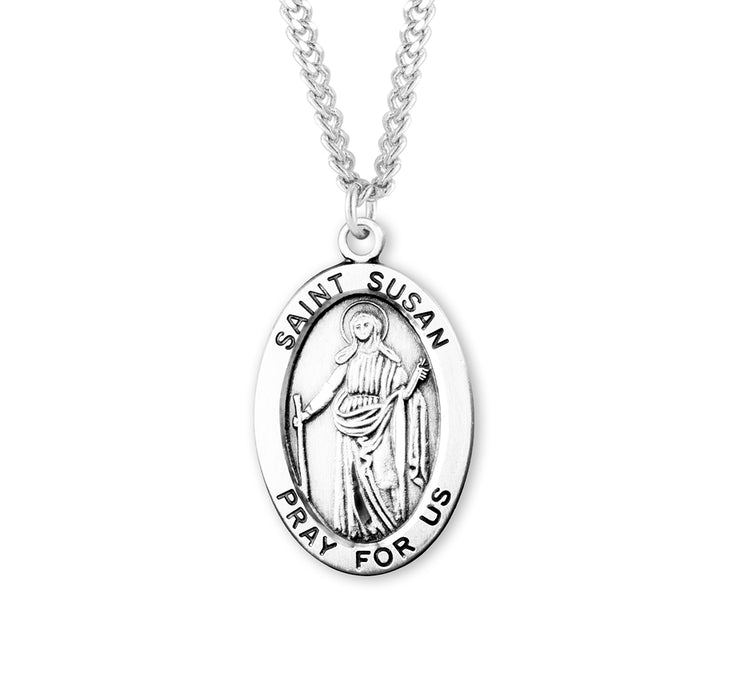 Patron Saint Susan Oval Sterling Silver Medal - S278724