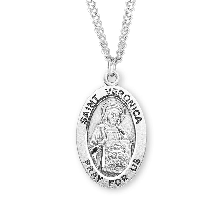 Patron Saint Veronica Oval Sterling Silver Medal - S279224