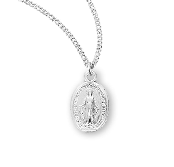 Sterling Silver Oval Miraculous Medal - S310013