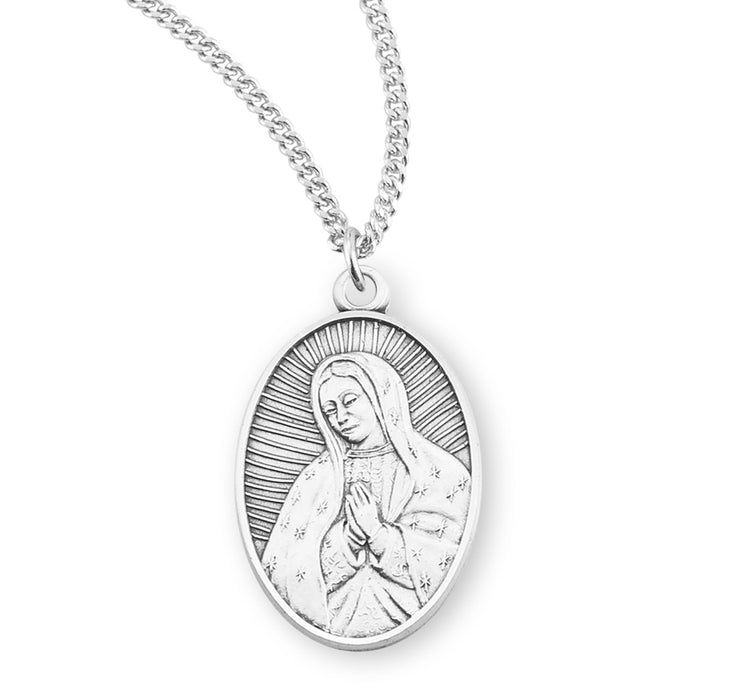 Our Lady of Guadalupe Oval Sterling Silver Medal - S351718