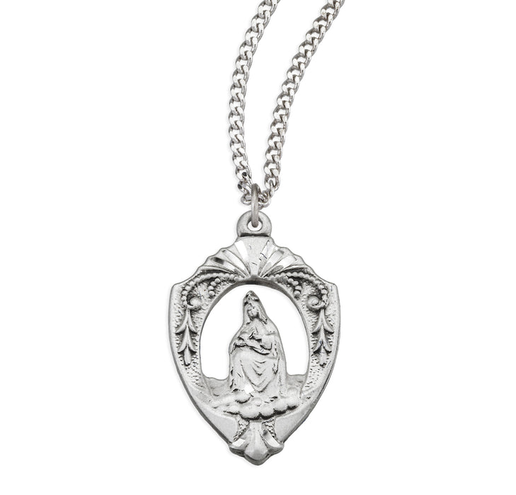 Our Lady of Laleche English Version Sterling Silver Medal - S3536E18