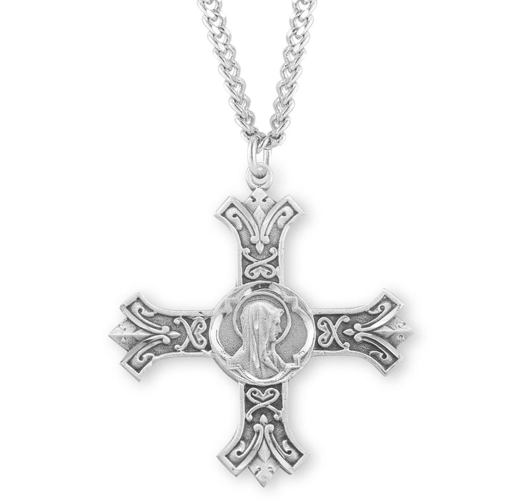 Sterling Silver Madonna Cross - S354527