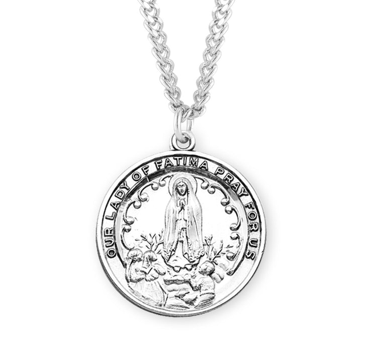 Our Lady of Fatima Round Sterling Silver Medal - S356124