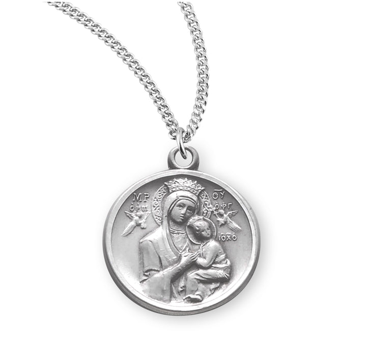 Our Lady of Perpetual Help Round Sterling Silver Medal - S356818