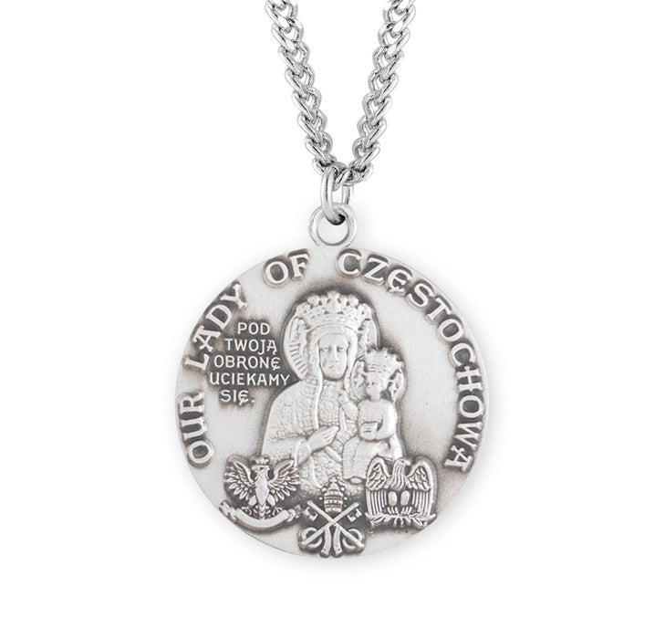 Our Lady of Czestochowa Round Sterling Silver Medal - S356924