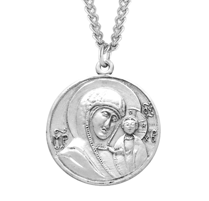 Madonna and Child Round Sterling Silver Medal - S357924