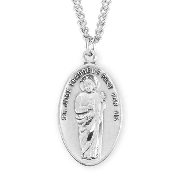 Saint Jude Oval Sterling Silver Medal - S359424