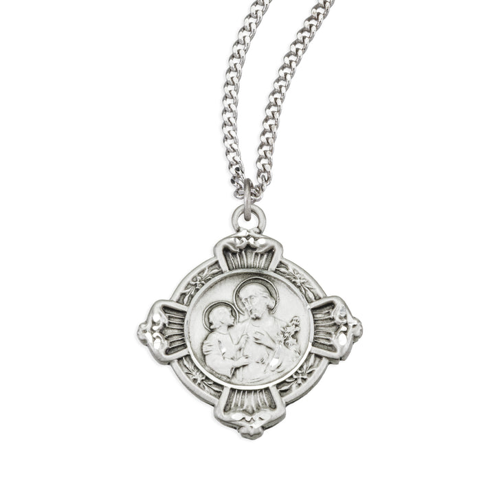 Sterling Silver St. Joseph Cross Medal - S362224