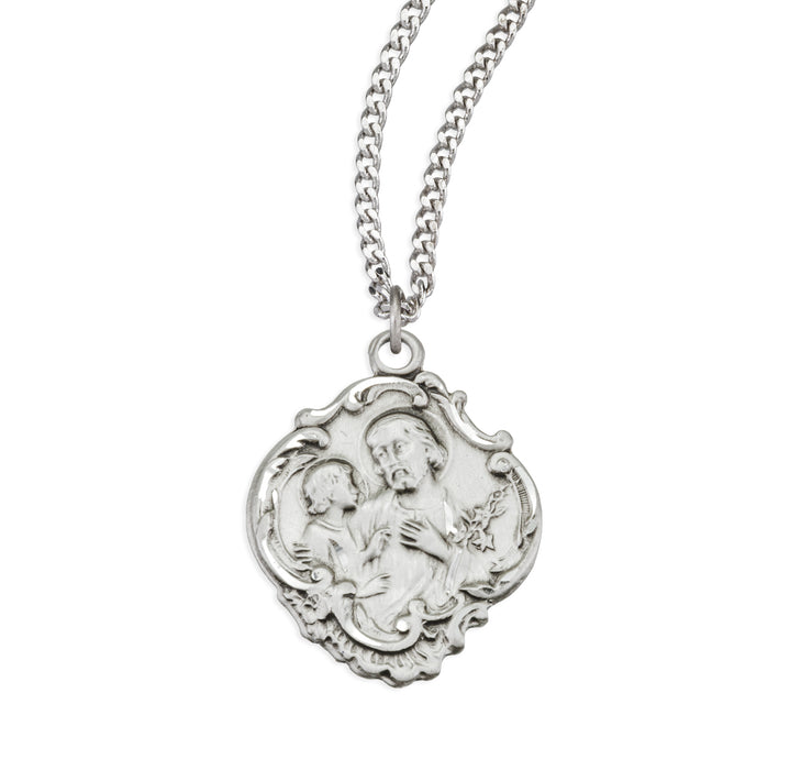 Sterling Silver St. Joseph Baroque Medal - S362324