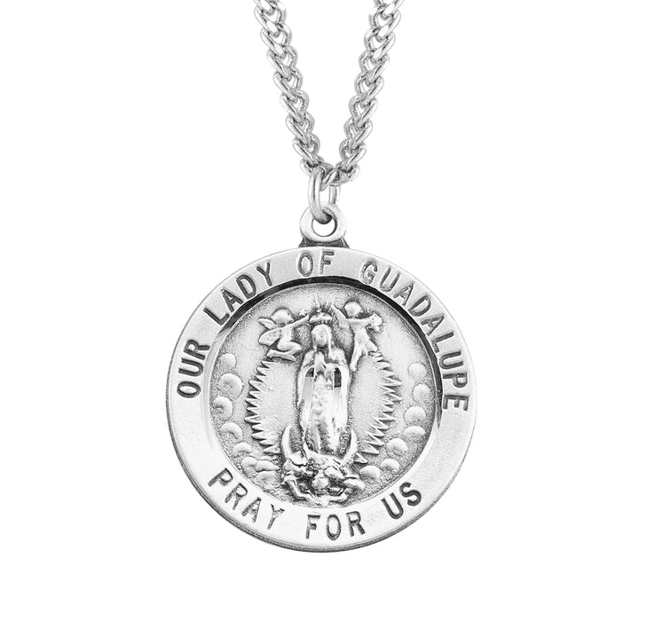 Our Lady of Guadalupe Round Sterling Silver Medal - S365824