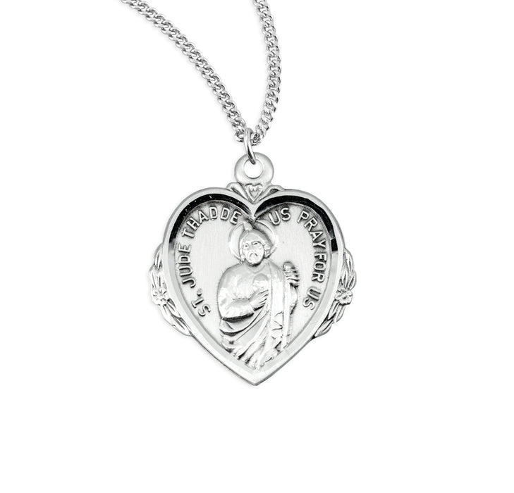 Saint Jude Heart Sterling Silver Medal - S366320