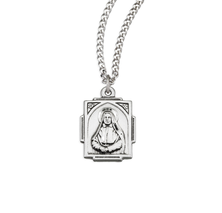 Sterling Silver St. Frances X. Cabrini Square Medal - S367718