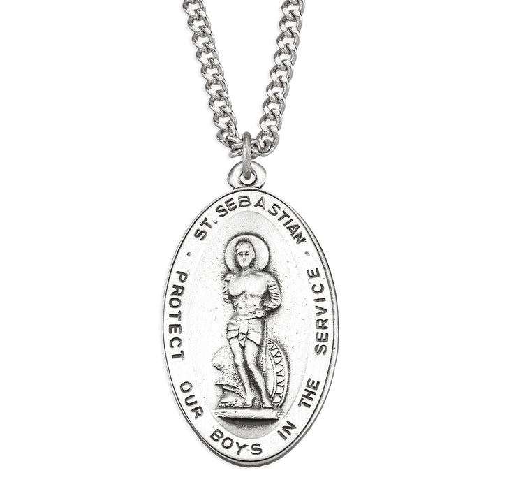 Sterling Silver St. Sebastian Protector of those in Miltary Service Medal - S367924