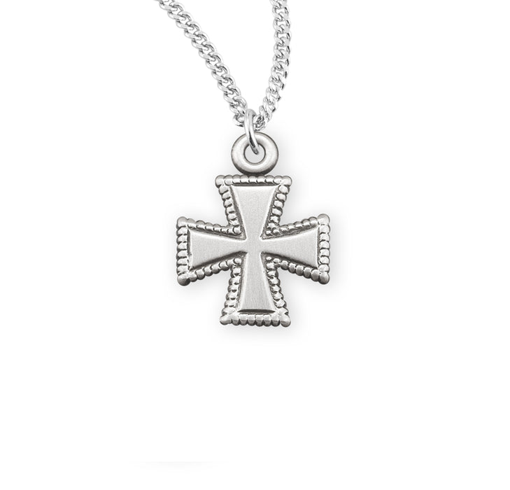 Sterling Silver Beaded Cross - S370118