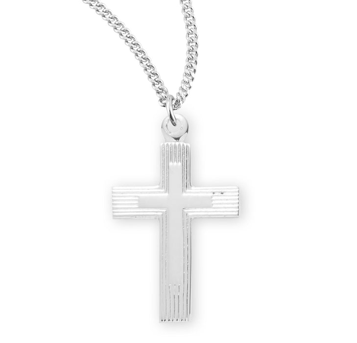 Sterling Silver Engraved Cross - S370218