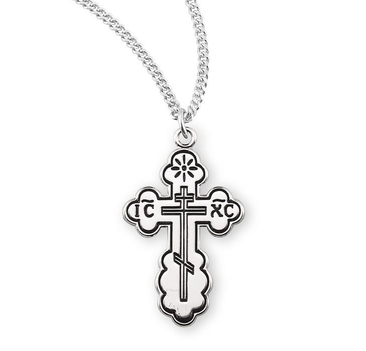 Sterling Silver Byzantine Cross - S3735BK18