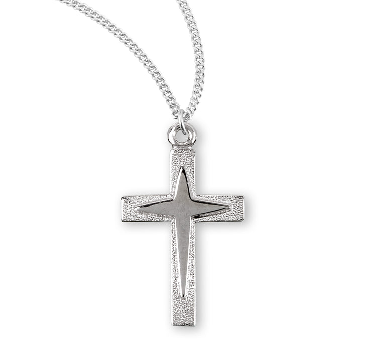 Sterling Silver Starburst Cross - S374018