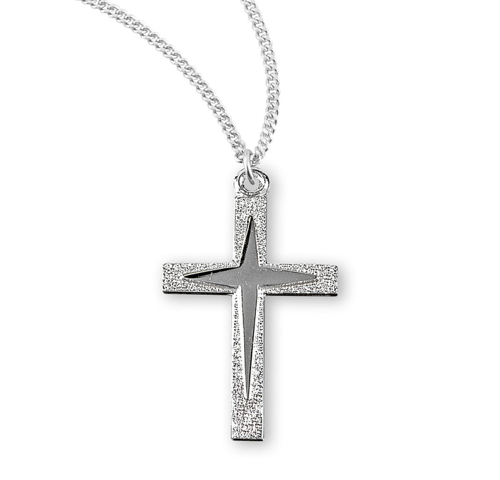 Sterling Silver Starburst Cross - S374118