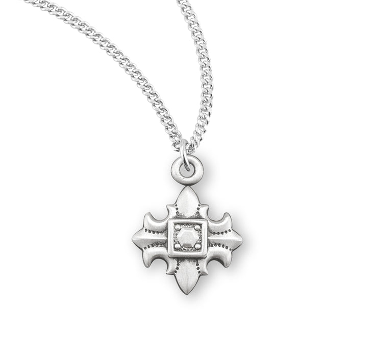 Sterling Silver Fleur De Lis Cross - S375118