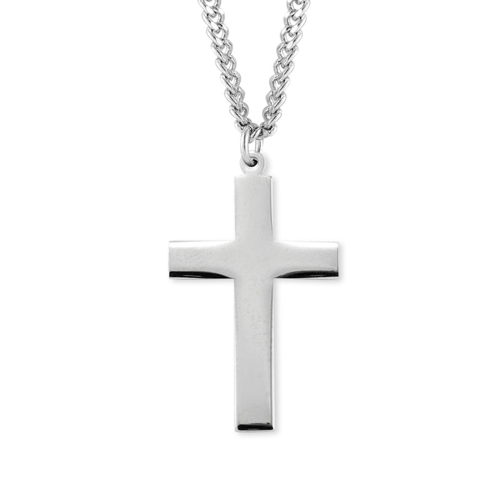 Sterling Silver High Polished Plain Cross - S377224