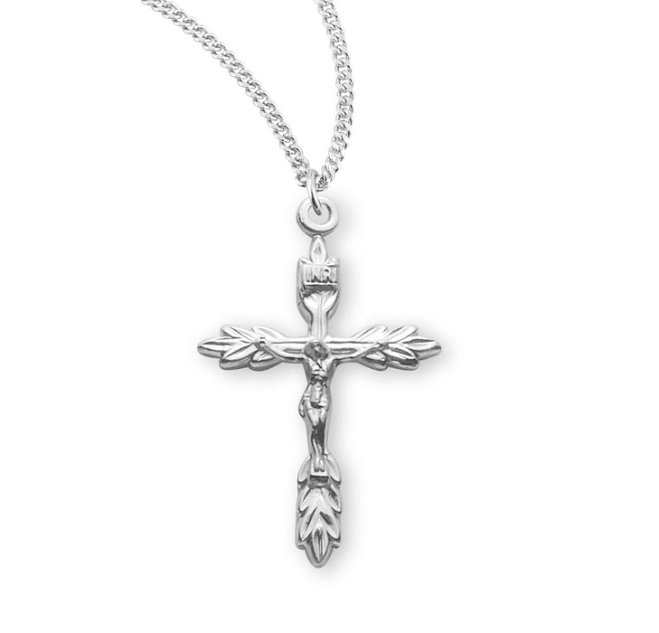 Sterling Silver Wheat Crucifix - S381018