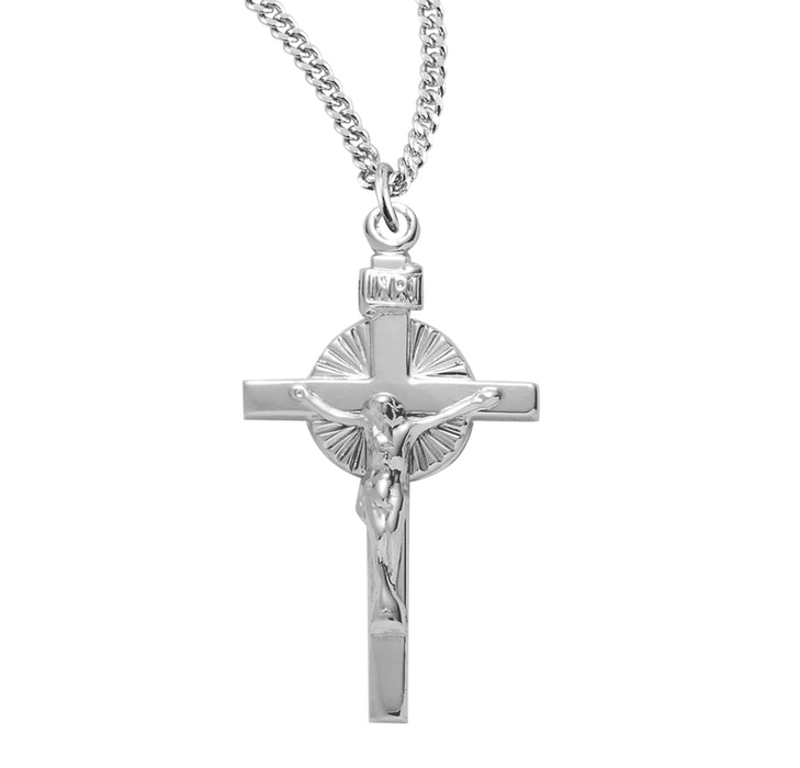 Sunburst Sterling Silver Crucifix - S382218