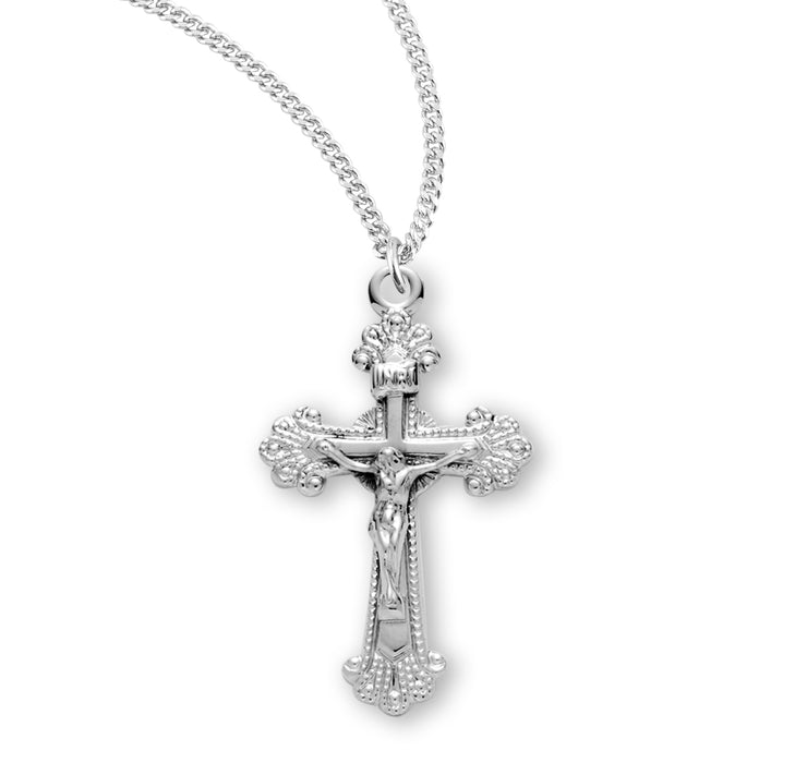 Fancy Engraved Sterling Silver Crucifix - S382918