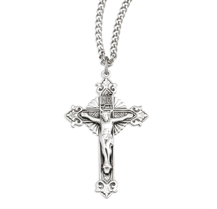 Sterling Silver Crucifix with Fancy Tips & Starburst - S388624