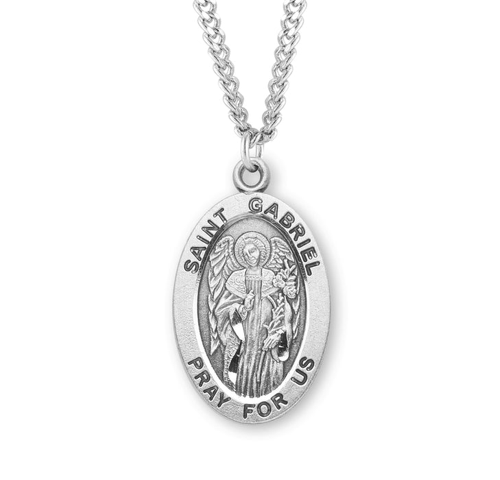 Patron Saint Gabriel Oval Sterling Silver Medal - S525824