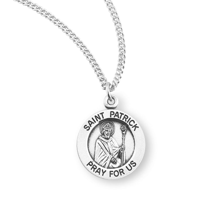 Patron Saint Patrick Round Sterling Silver Medal - S852518