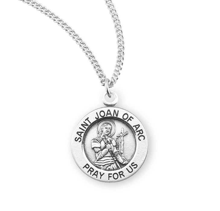 Patron Saint Joan of Arc Round Sterling Silver Medal - S864618