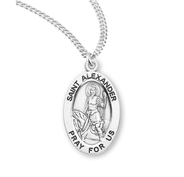 Patron Saint Alexander Oval Sterling Silver Medal - S920520