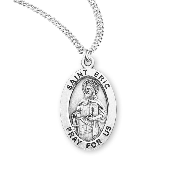 Patron Saint Eric Oval Sterling Silver Medal - S924920