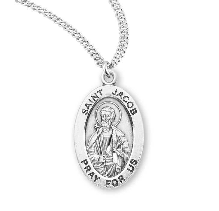 Patron Saint Jacob Oval Sterling Silver Medal - S927120