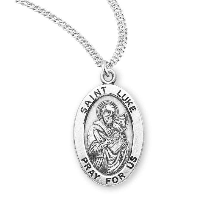 Patron Saint Luke Oval Sterling Silver Medal - S931120